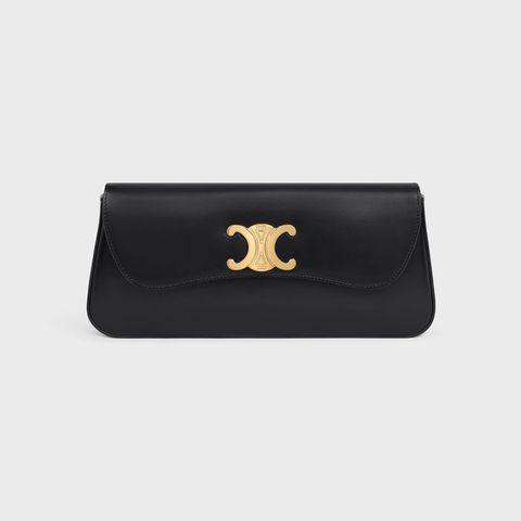 LOLA CLUTCH IN SHINY CALFSKIN BLACK - Image 1